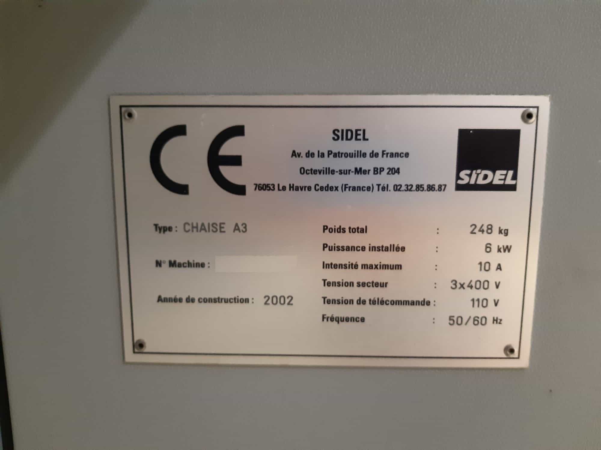 لوحة اسم SIDEL SIDEL SBO 16 series 2 