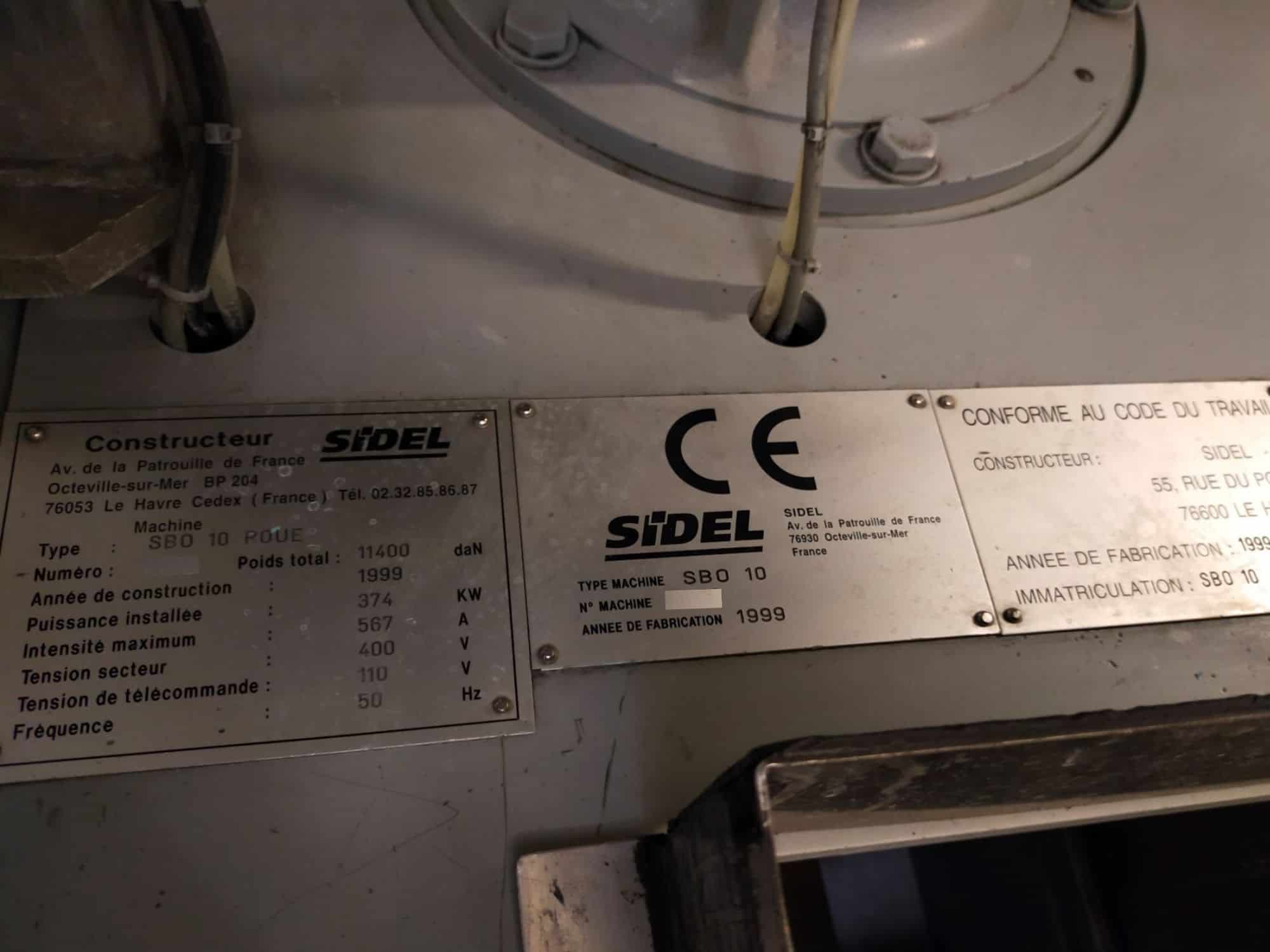 لوحة اسم SIDEL SIDEL SBO 10 Series 2 